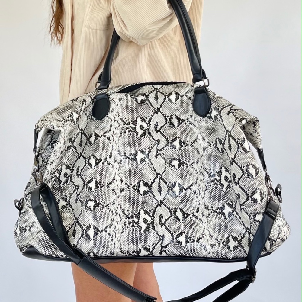 Snake Print Weekender Bag